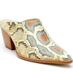 Matisse Cammy Pointy Toe Mule Multi Snake Print Leather Sz 10 In Box Worn Once